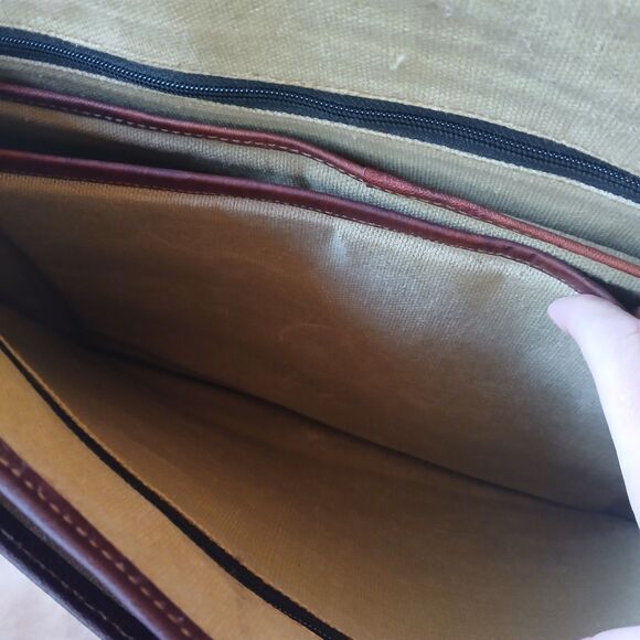 Leather Bag Laptop Genuine Leather Messenger Briefcase Satchel Cognac Brown - Picture 8 of 11
